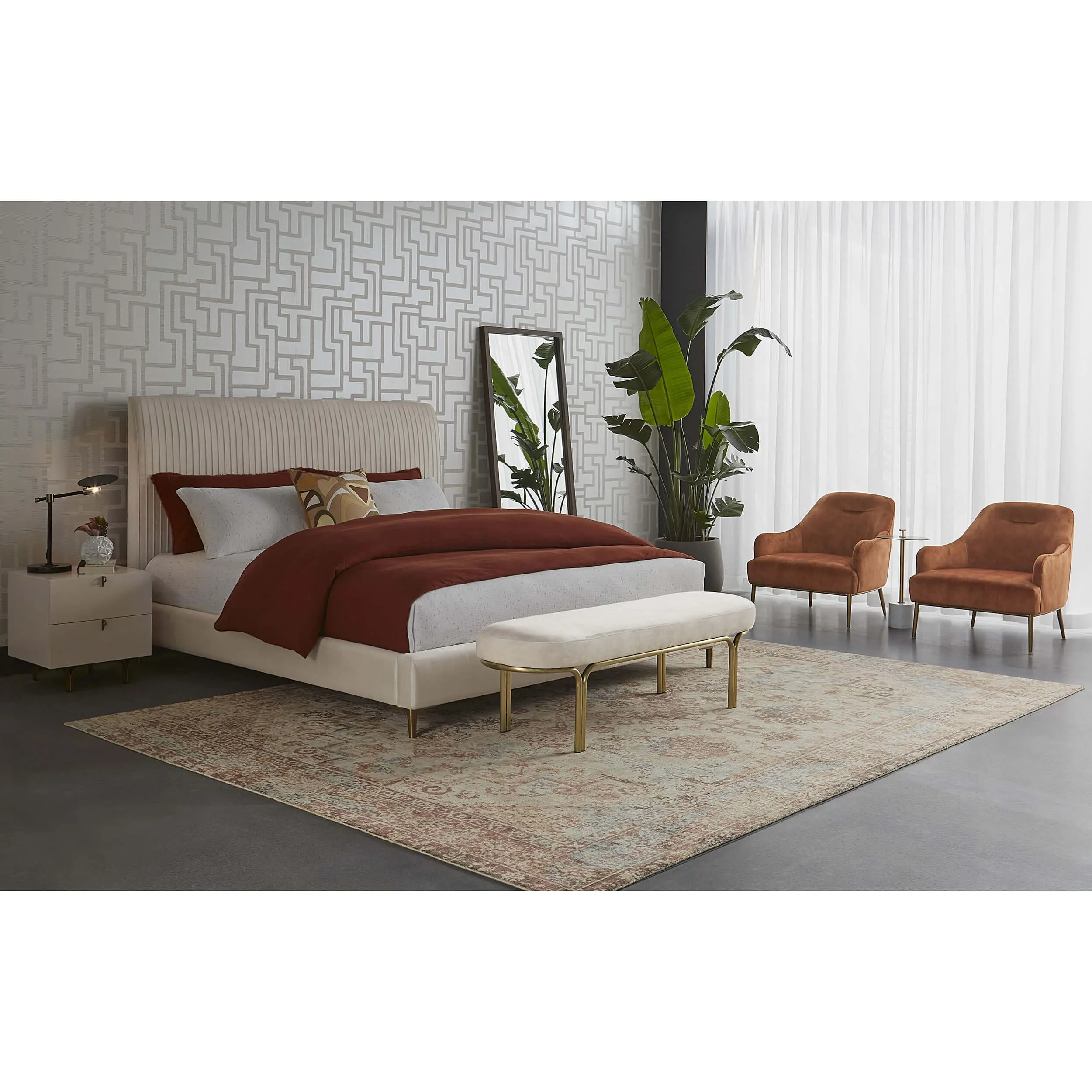 Celine Small Nightstand, Cream