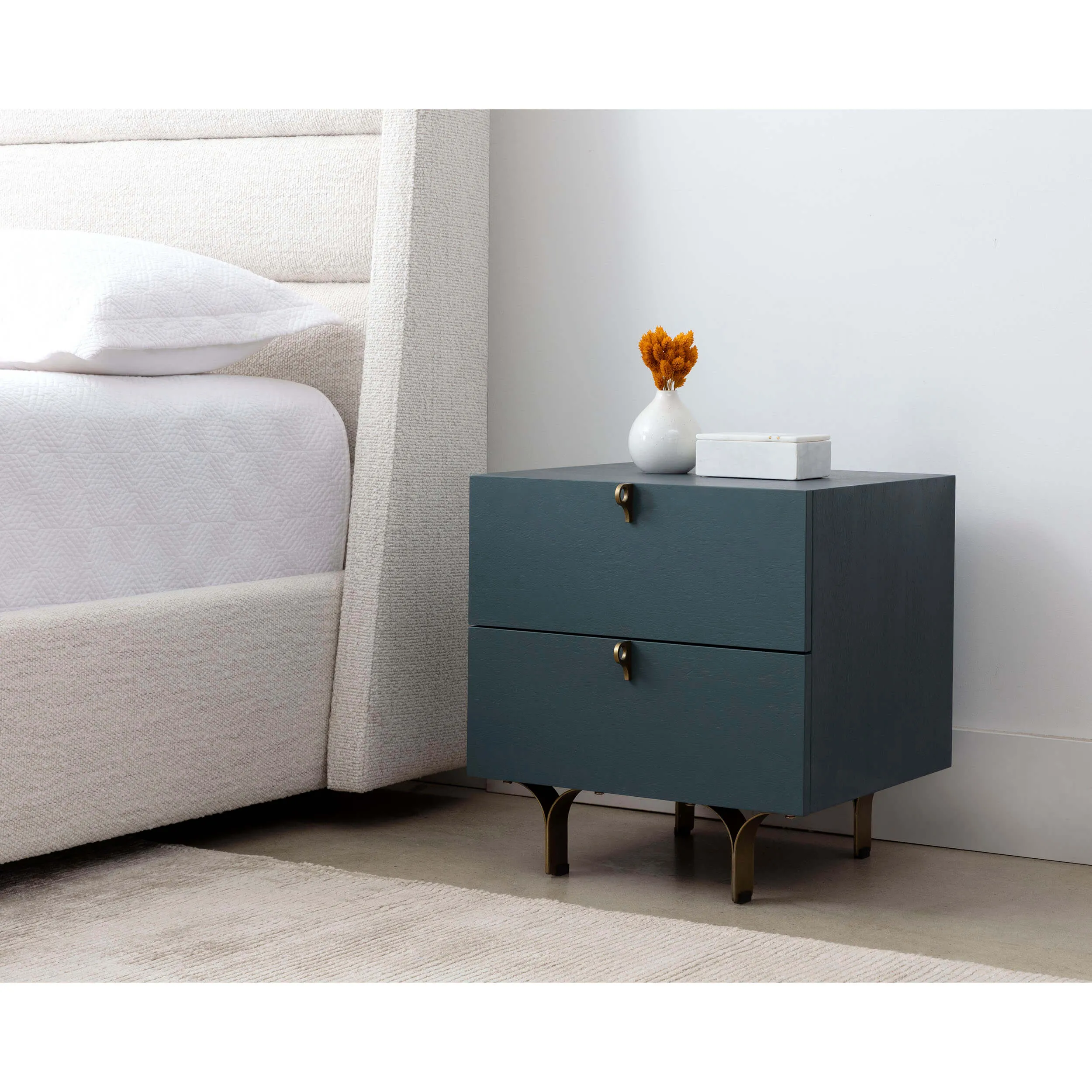 Celine Small Nightstand, Teal
