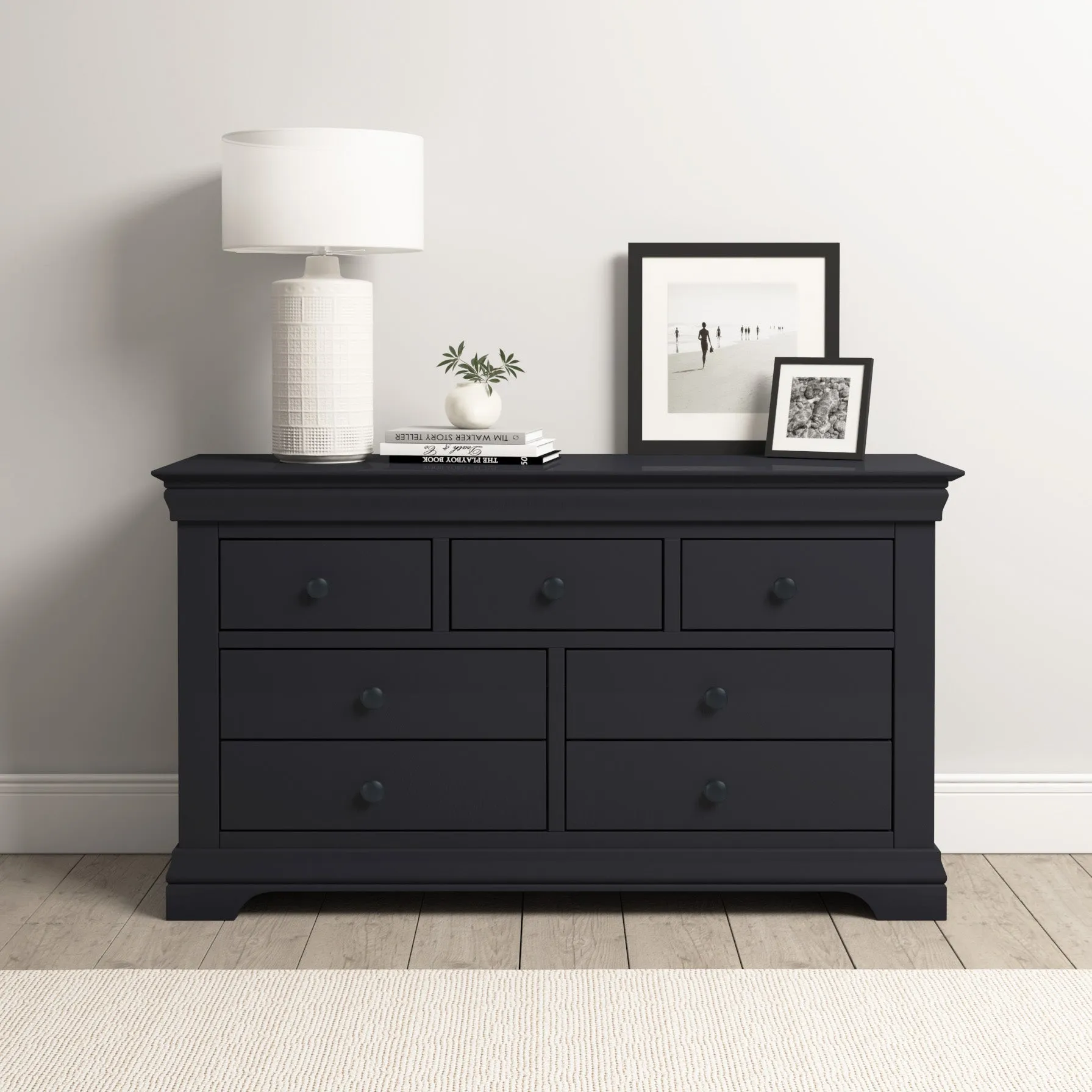 Chalbury 3 Over 4 Chest of Drawers in Dusky Black