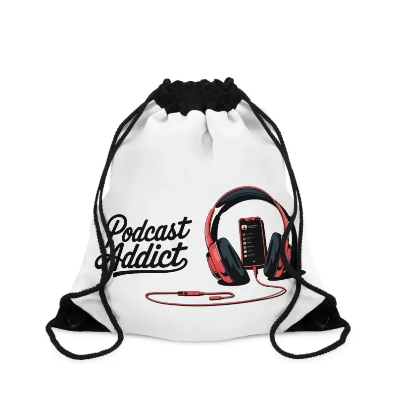 Chic Podcast Addict Drawstring Bag