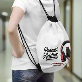 Chic Podcast Addict Drawstring Bag