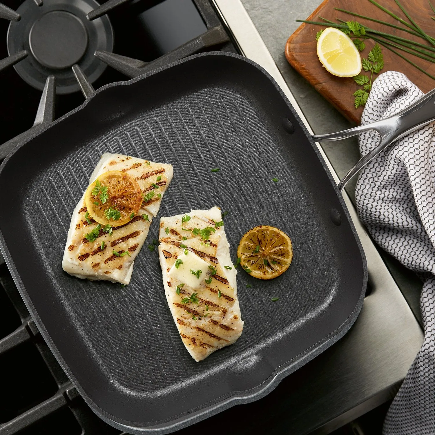 Circulon Non-Stick Hard Anodized Square Griddle Pan, 28cm