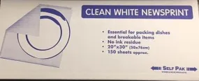 Clean White Wrapping & Packing Newspaper - Pack (150)
