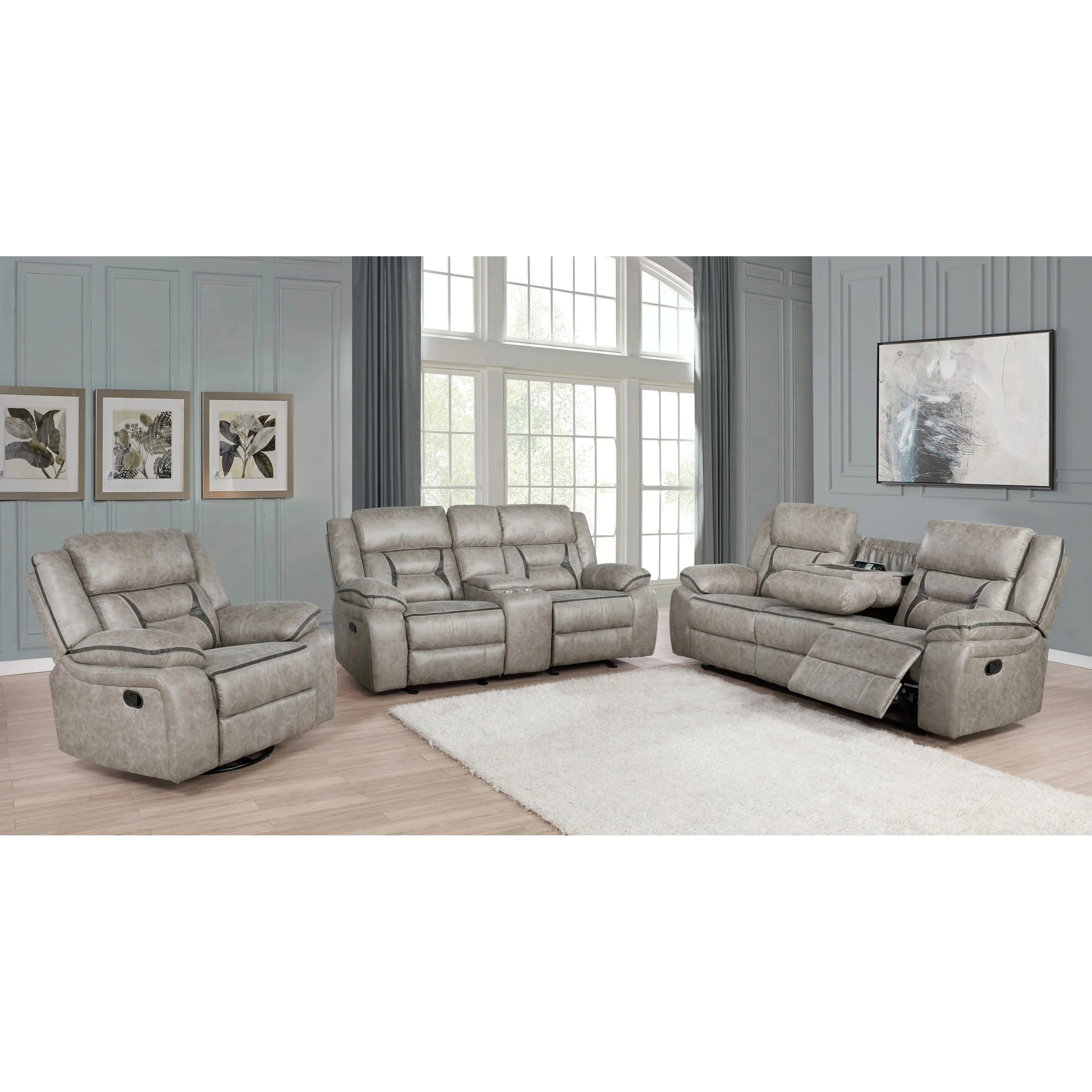 Coaster Furniture Greer 651351-S3 3 pc Reclining Living Room Set