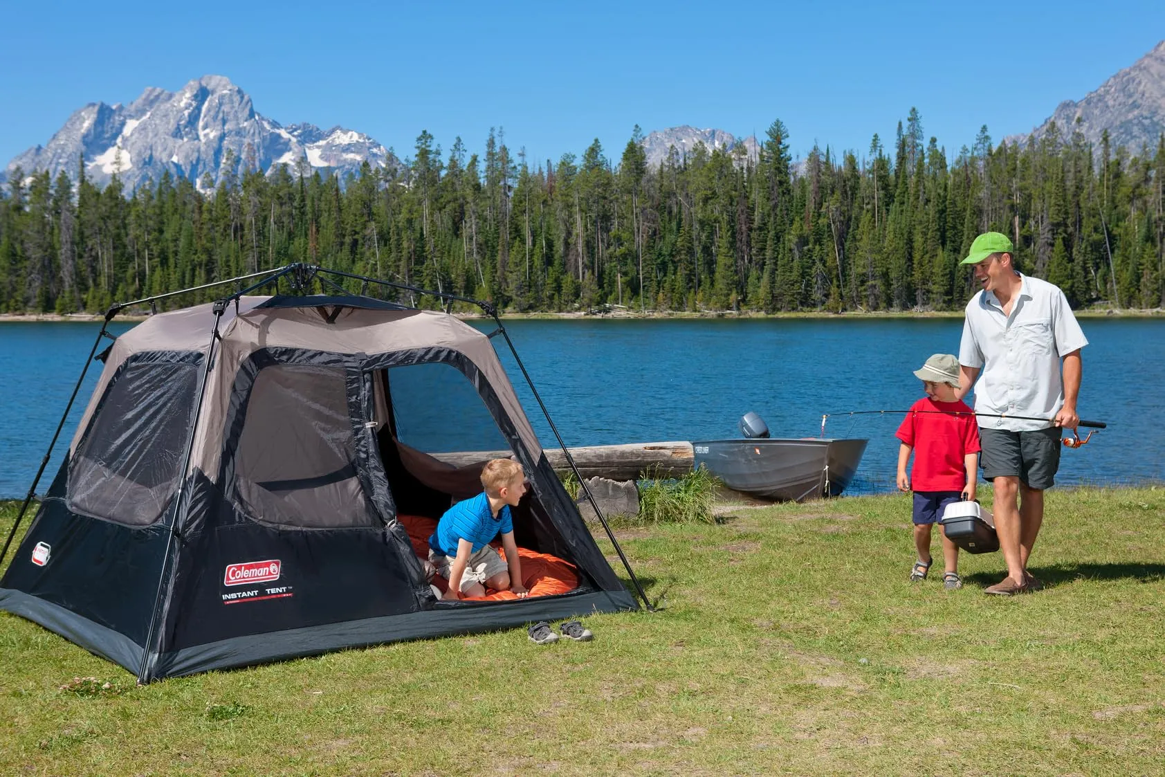 Coleman Weathertec Instant Camping Tent - Available in 4/6/8/10 Person Sizes