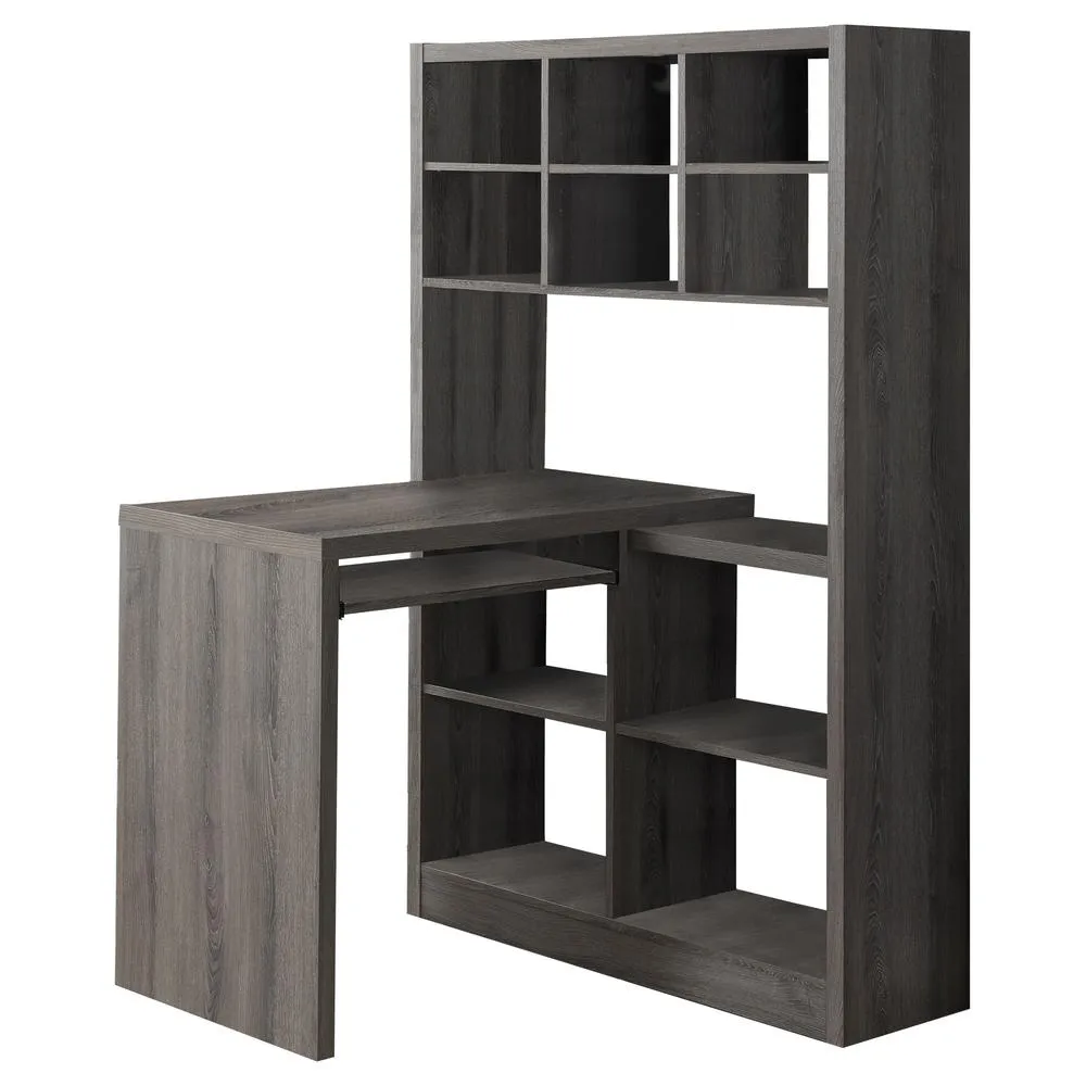 Computer Desk with Bookcase and Storage Shelves - Left Side