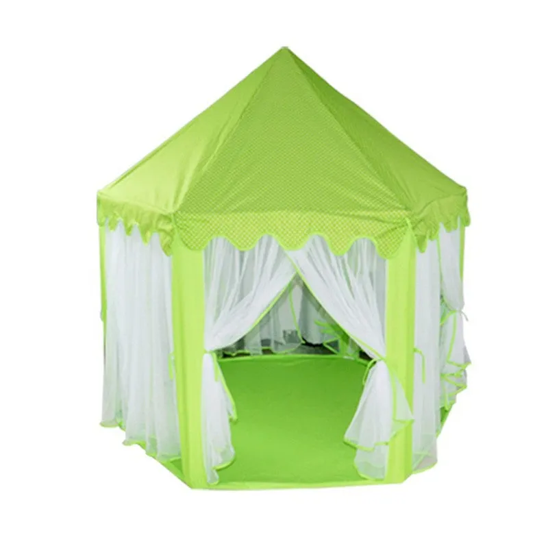 Cute Hexagon Playhouse Girls Princess Castle Children Kids Large Indoor Play Tent