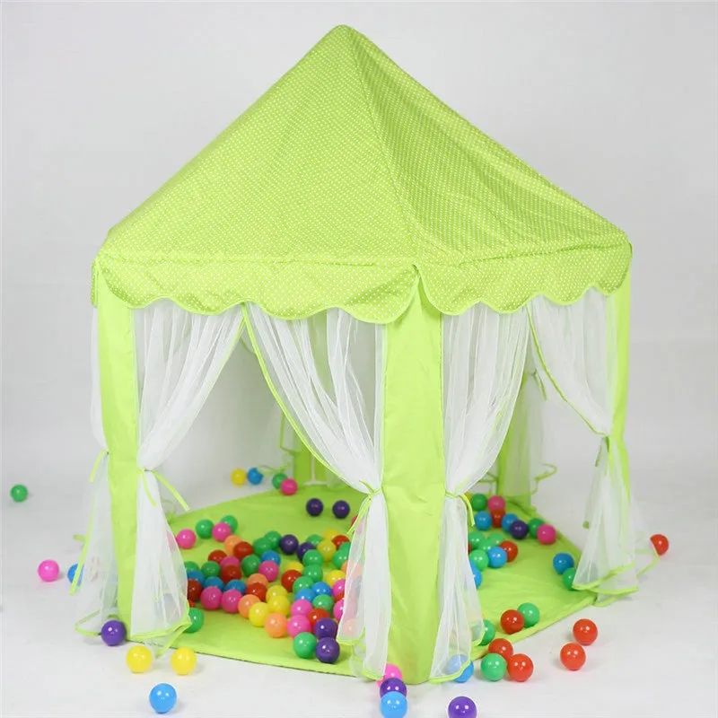 Cute Hexagon Playhouse Girls Princess Castle Children Kids Large Indoor Play Tent