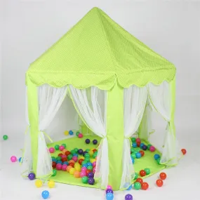 Cute Hexagon Playhouse Girls Princess Castle Children Kids Large Indoor Play Tent