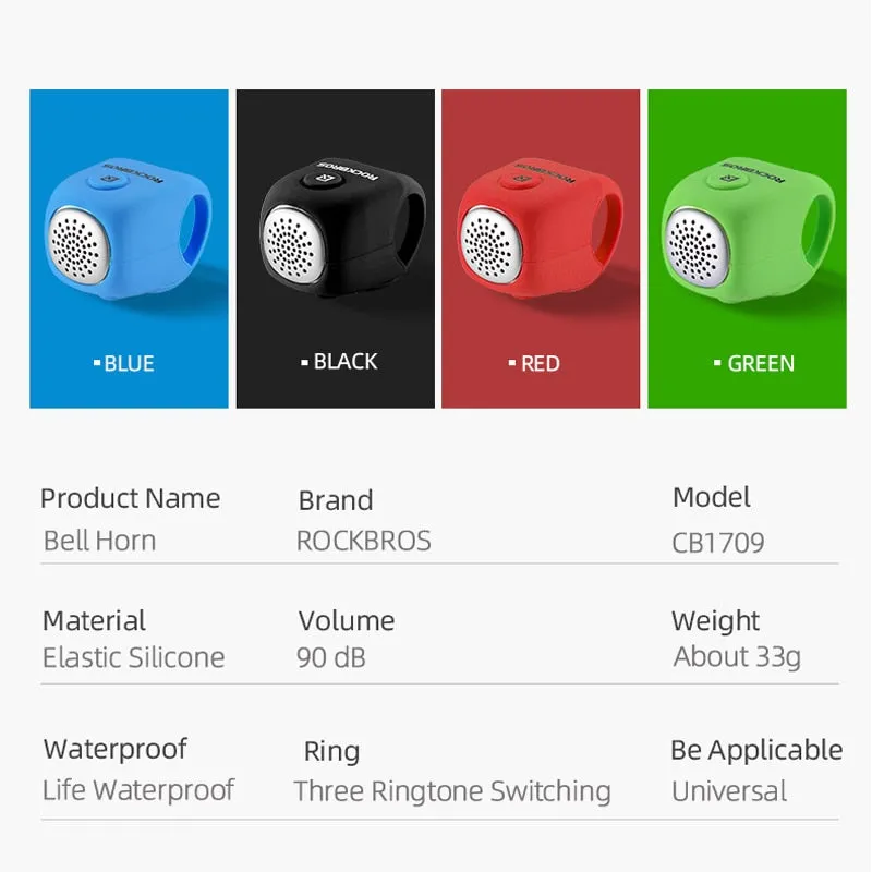 Electric Cycling Bell 90 DB Rainproof MTB Bicycle Handlebar Silica Gel - Bike Bells for Cyclists