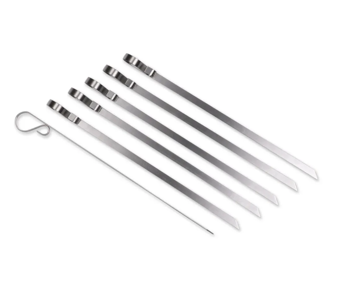 ENDURANCE STAINLESS STEEL FLAT SKEWERS SET OF 6
