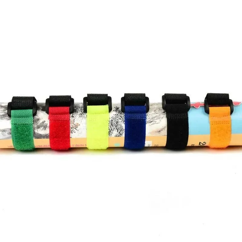 Fishing Rod Straps, Adjustable and Reusable, Durable Nylon, Keeps Rods Organized, Versatile for Gear and Cables, 10 Pieces Per Set