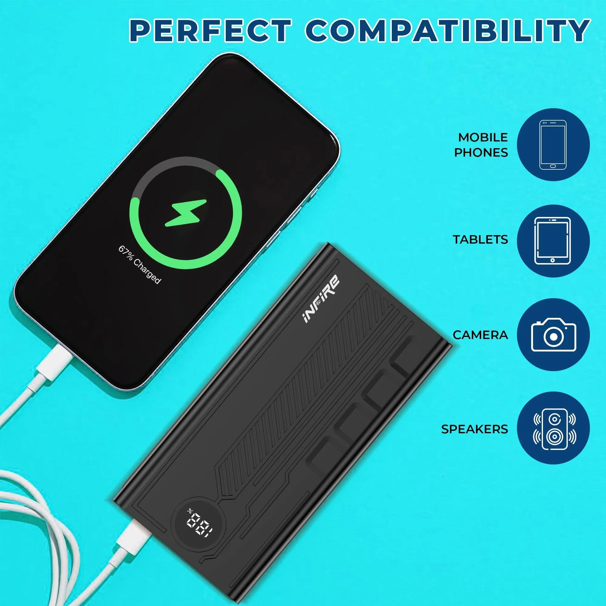 Flash 10000mAh 12W Power Bank With Fast Charging | Dual Output Ports | Dual Input Ports | LED Display