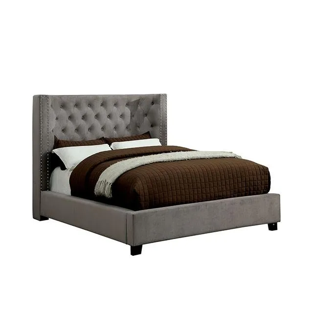 Furniture of America Cayla Queen Upholstered Platform Bed CM7779GY-Q-BED-VN