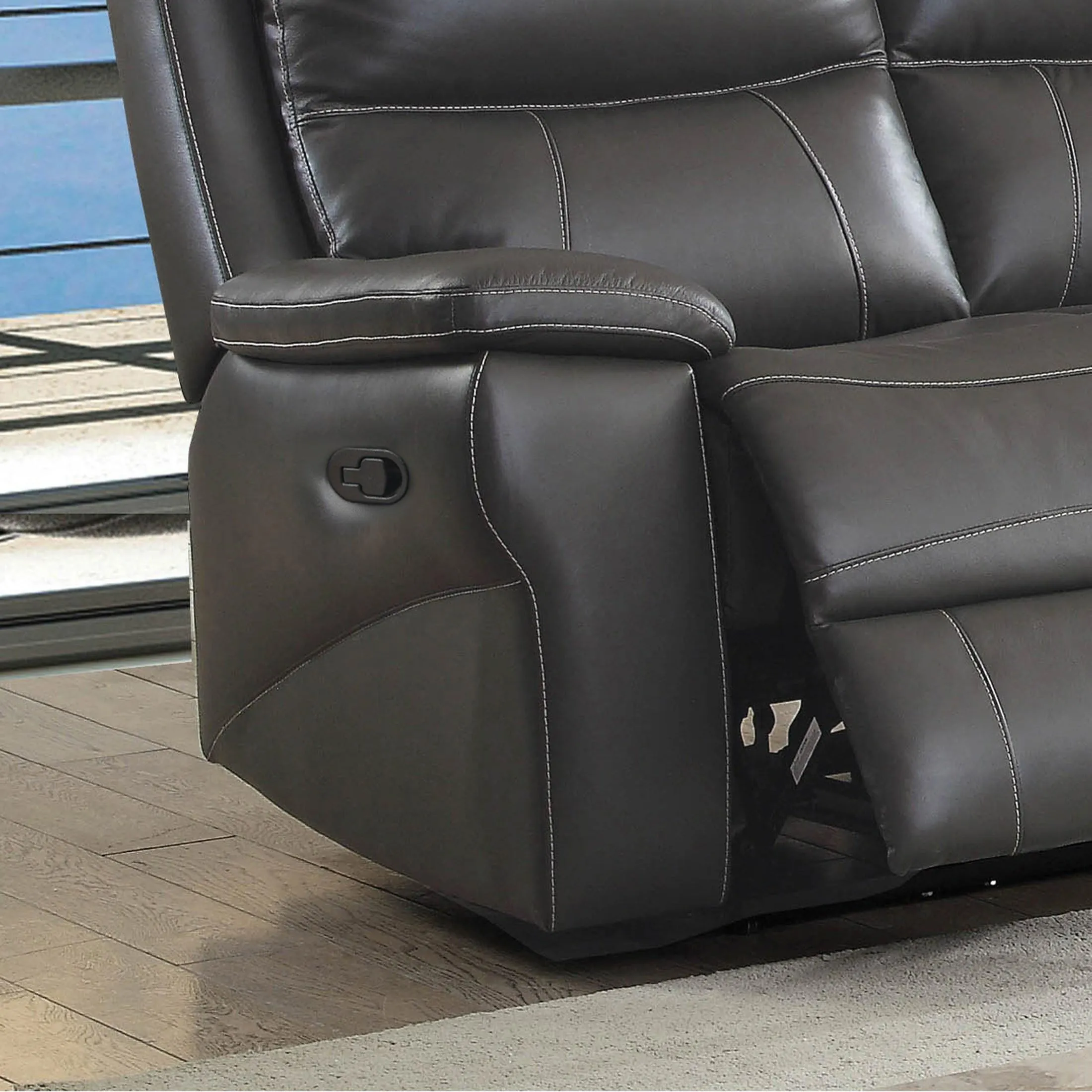 Furniture of America Lila Reclining Leather Match Sofa CM6540-SF