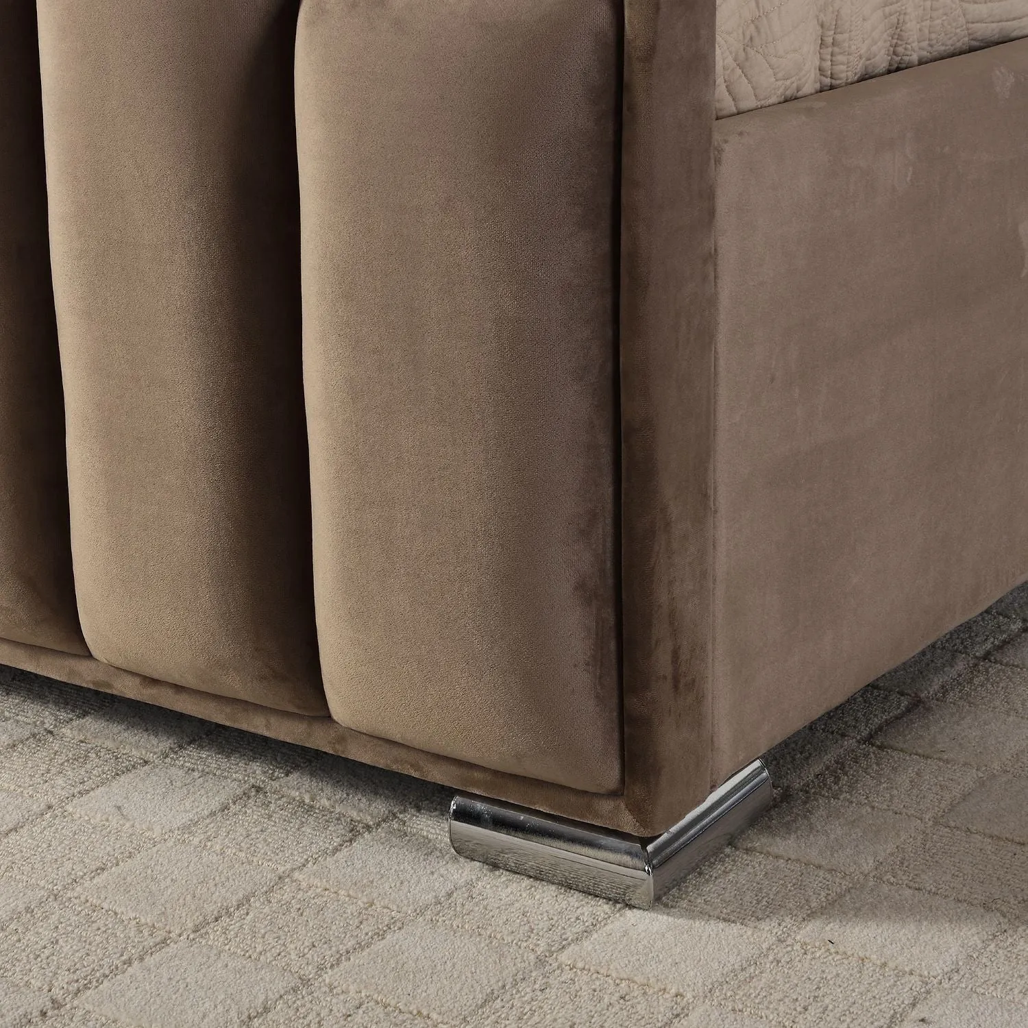 Glendale Ottoman King Size Bed Mink