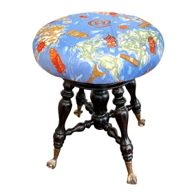 GLOBE - Respoked Vintage Piano Stool