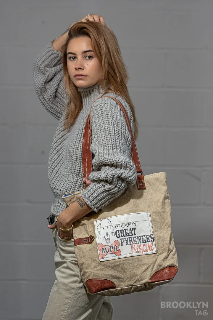 Great Pyrenees Rescue Canvas Tote