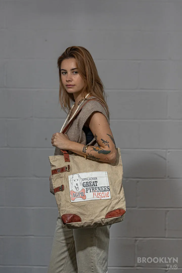 Great Pyrenees Rescue Canvas Tote