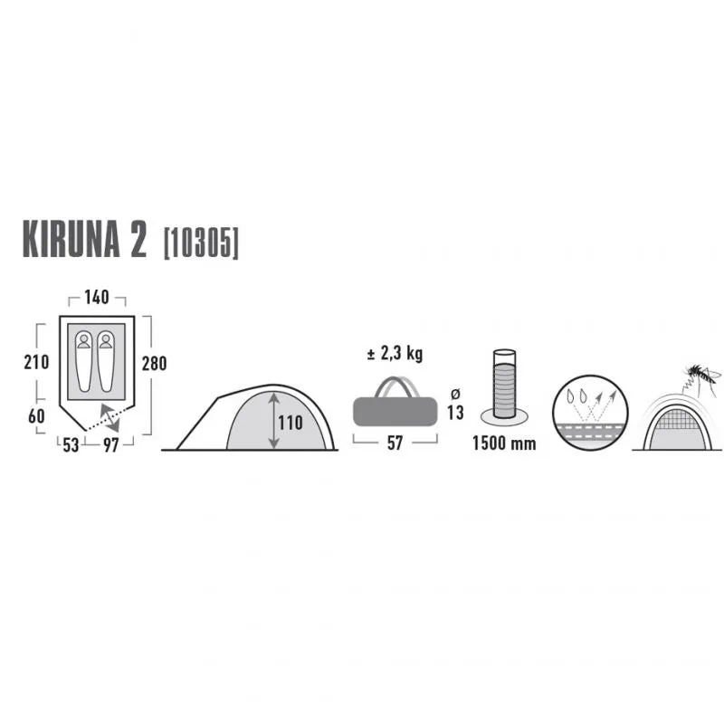High Peak Kiruna 2 Tent - Blue