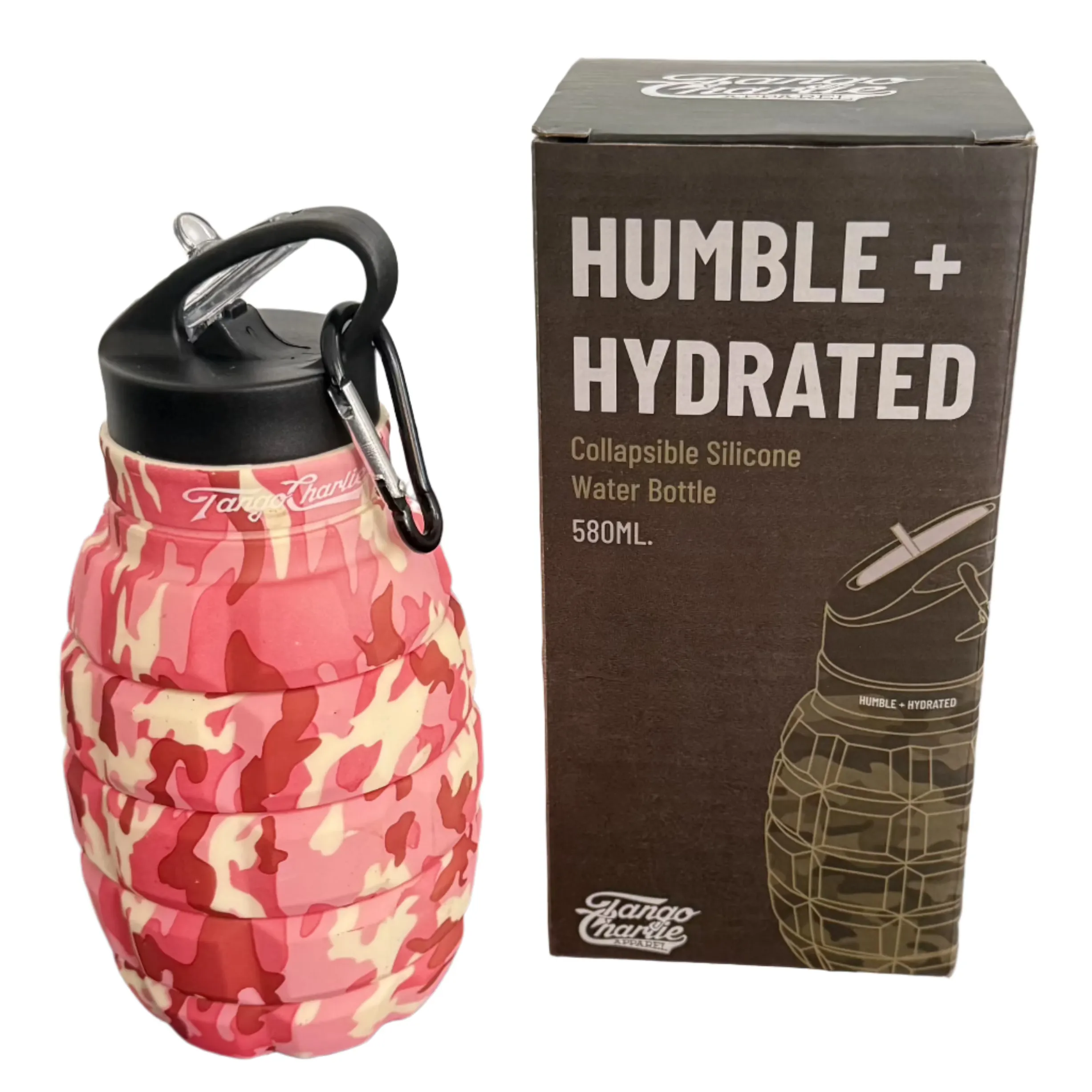 Humble   Hydrated 20oz Pink Camo Water Bottle