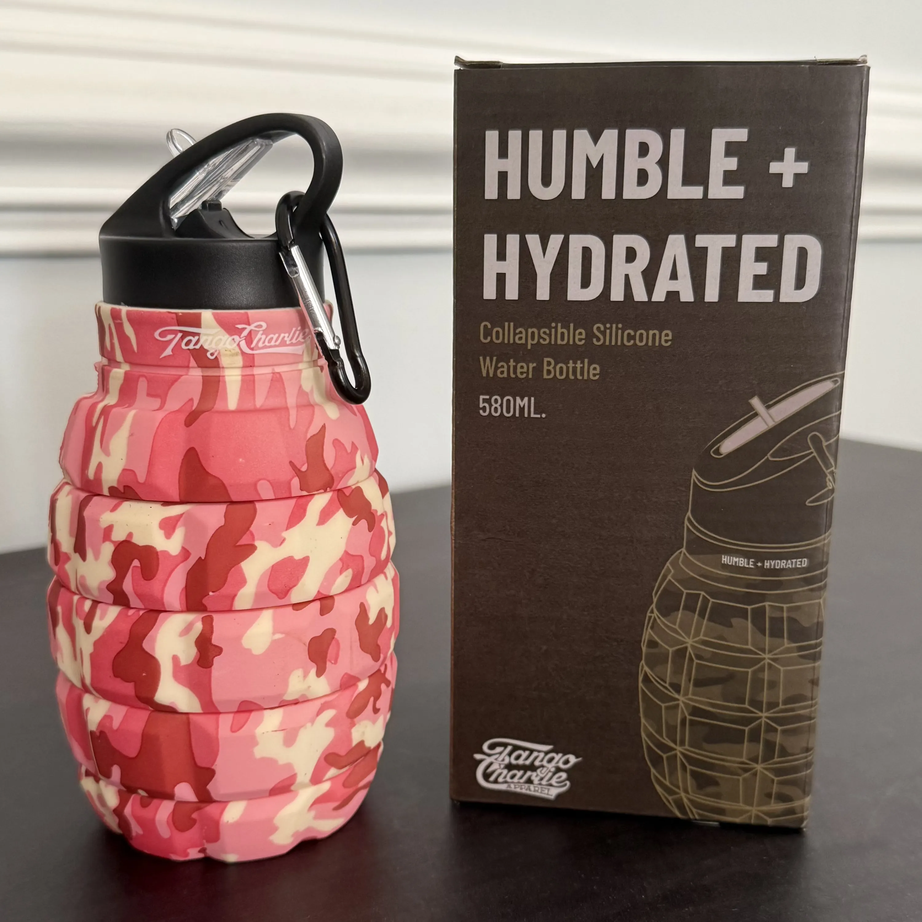 Humble   Hydrated 20oz Pink Camo Water Bottle