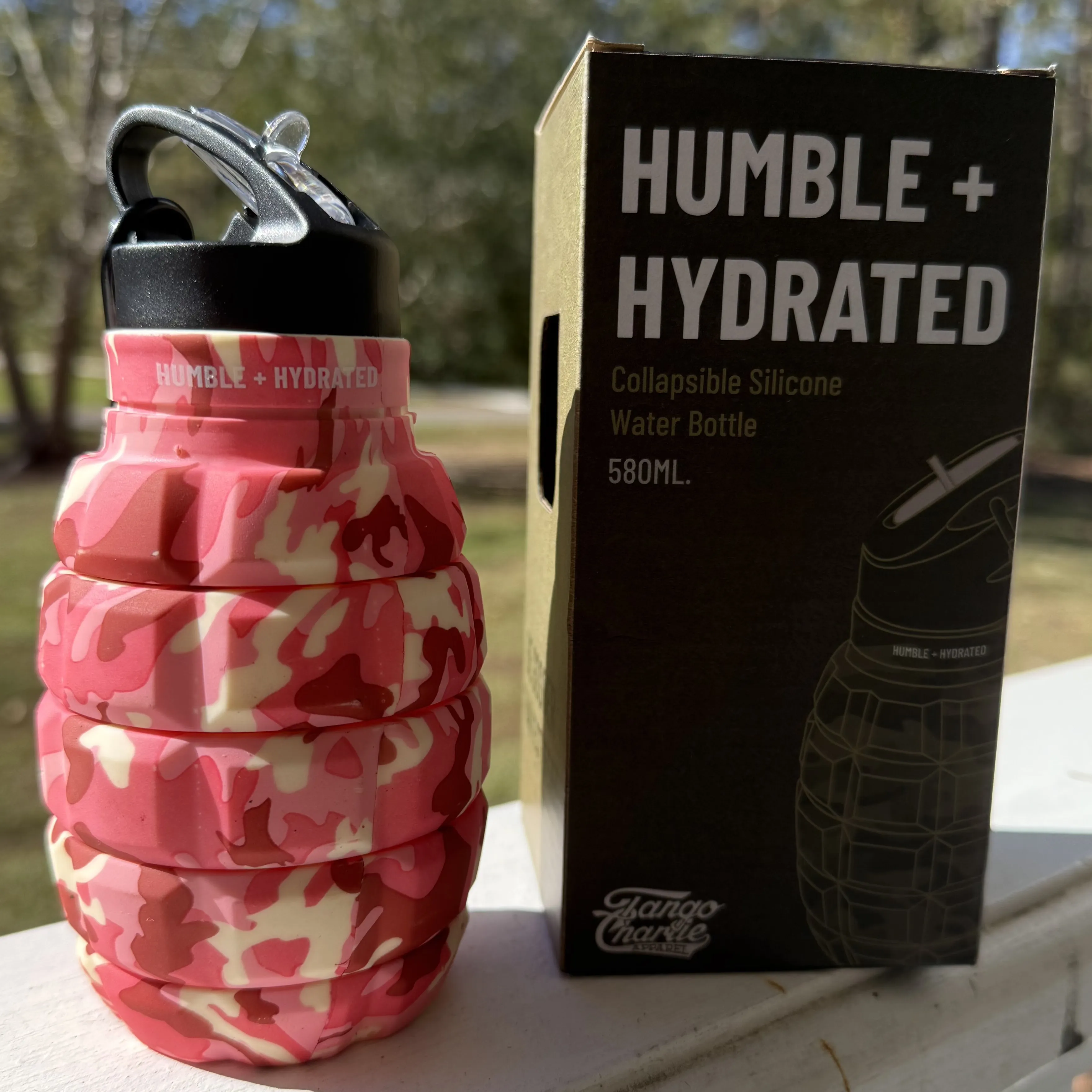 Humble   Hydrated 20oz Pink Camo Water Bottle