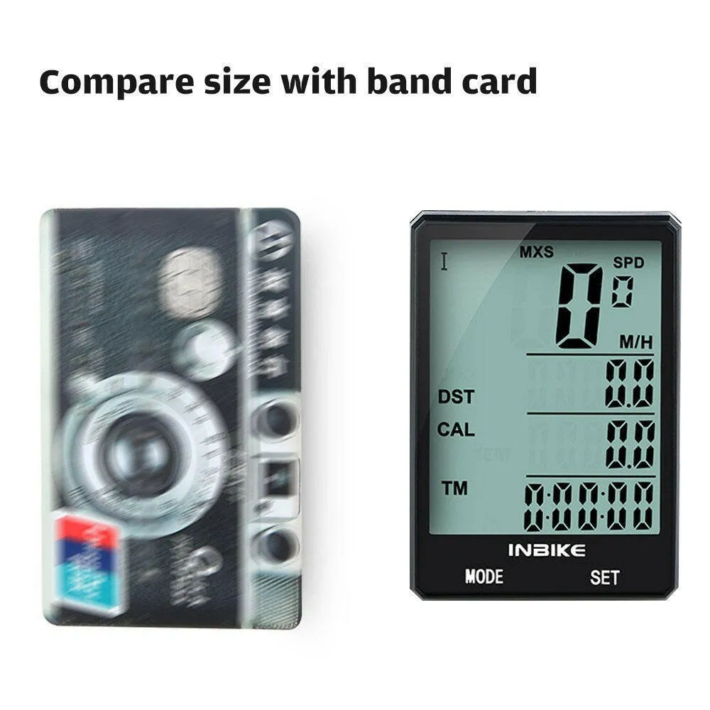 INBIKE 2.8 inch Bike Wireless Computer Multifunction Rainproof Riding Bicycle Odometer Cycling Speedometer Stopwatch Backlight Display