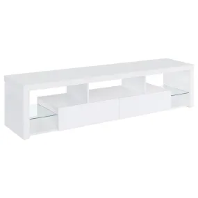 Jude - 2-Drawer Engineered Wood TV Stand - High Gloss White