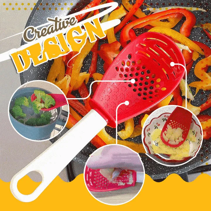 Kitchen Cooking Spoon Grinding Mash Colander Drain Spoon