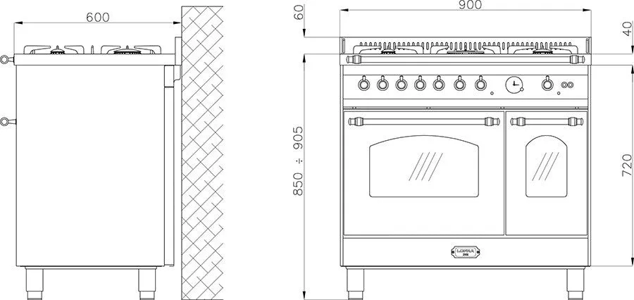Lofra Dolcevita 90 RBLD 96MFTECI Gas Dual Fuel Range Cooker 90cm