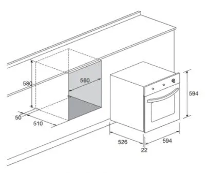 Lofra Gaia FOVN 66GE Fan Assisted Single Gas Oven 60cm