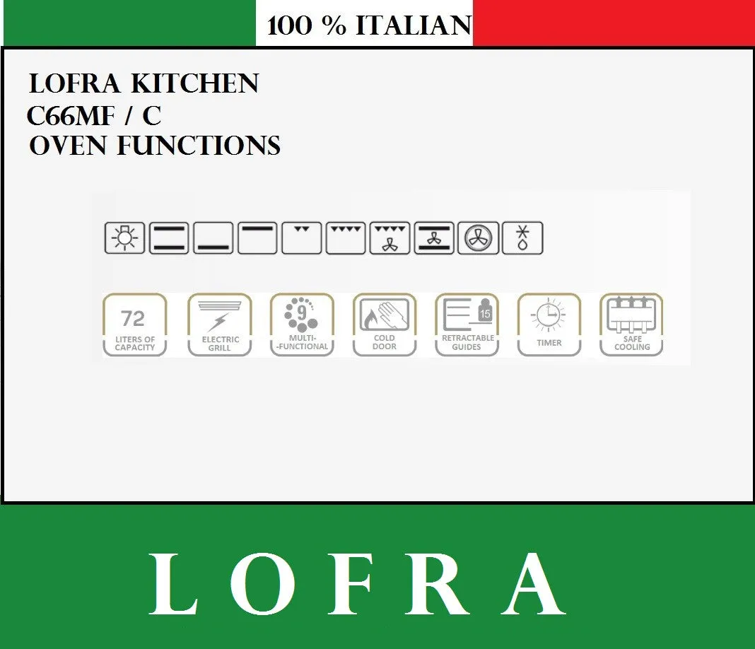 Lofra Rainbow 70 PNM 76MFT GVT C Black Gas Dual Fuel Range Cooker 60cm