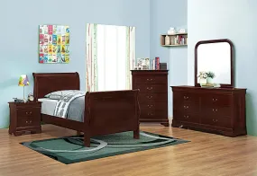 Louis Philippe Traditional Red Brown Twin Five-Piece Set