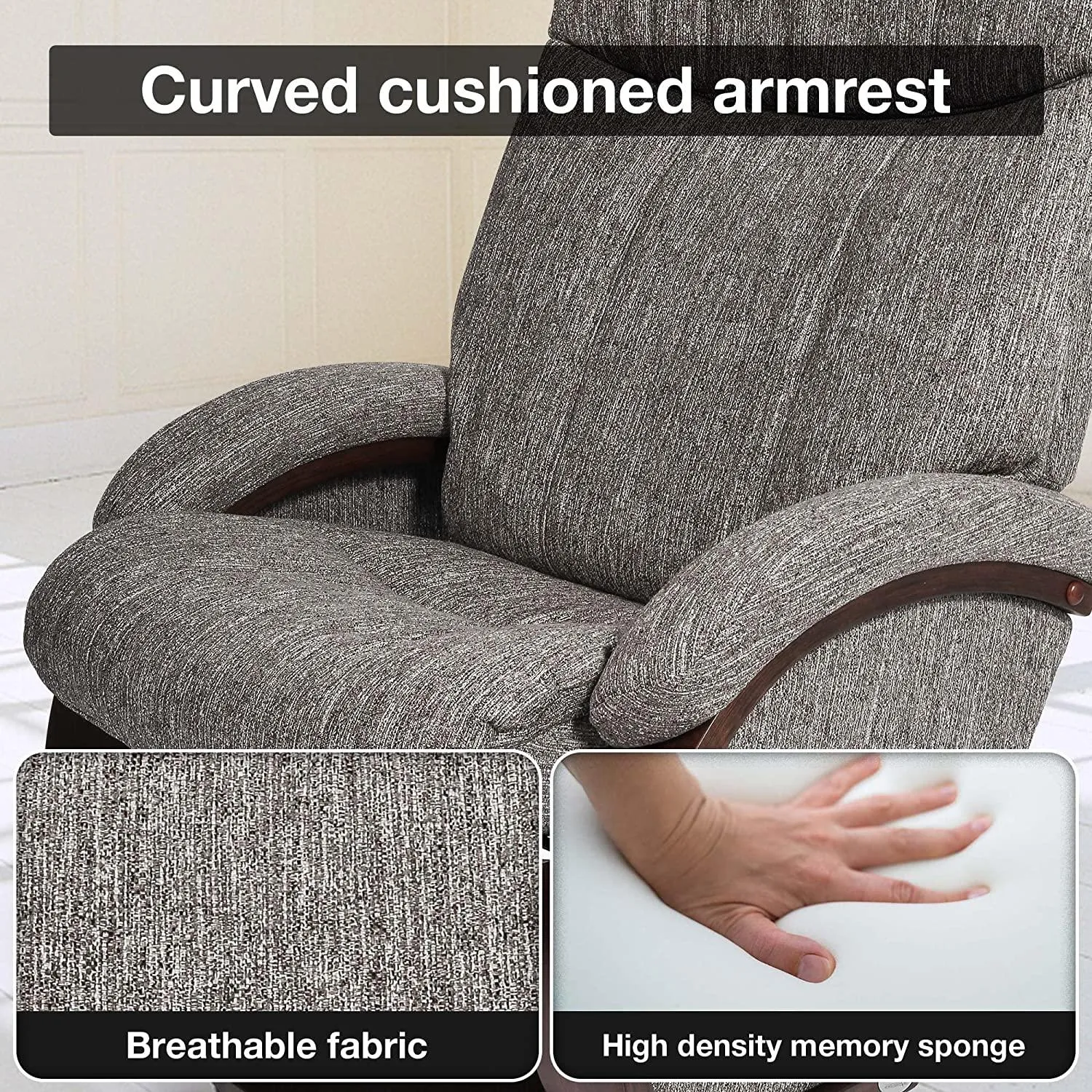Modern Grey Swivel Recliner Chair with Ottoman Set for Ultimate Comfort and Style