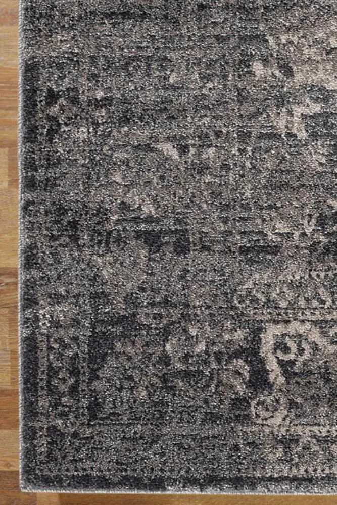 Modern Vintage Look Design Gray Floor Rug