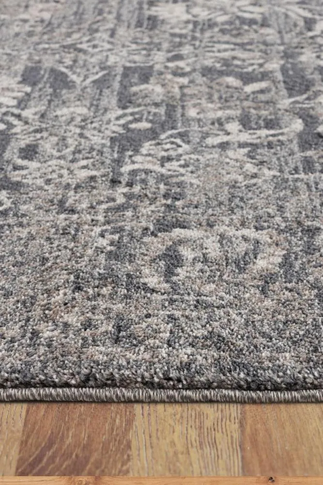 Modern Vintage Look Design Gray Floor Rug