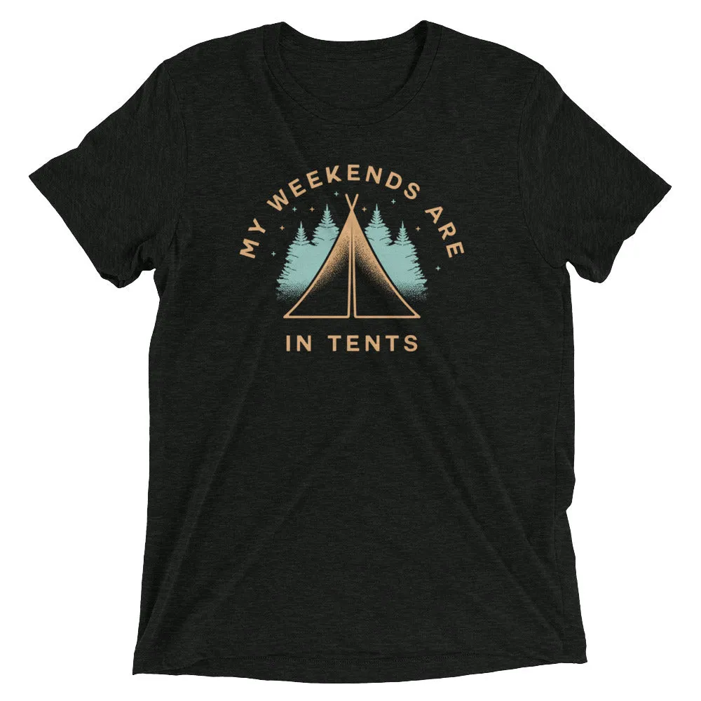 My Weekends Are In Tents Men's Tri-Blend Tee
