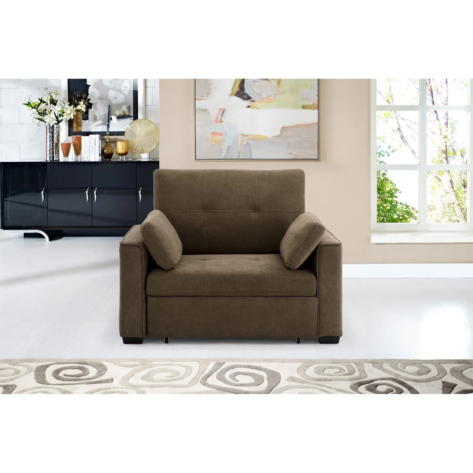 Nantucket Twin Size Sleeper in Charcoal
