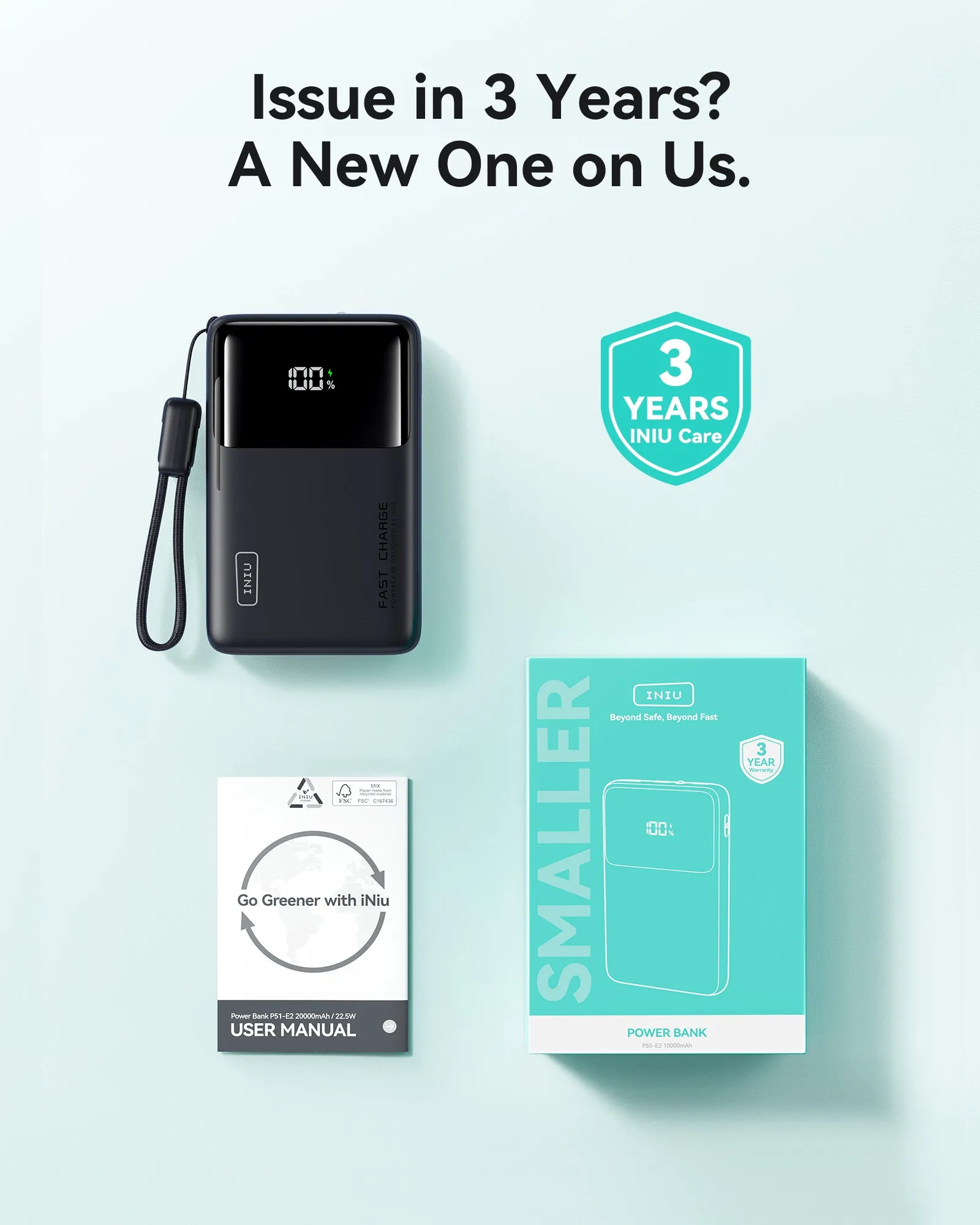 [New] INIU Carry P55-E2 Power Bank Slim 45W 10000mAh