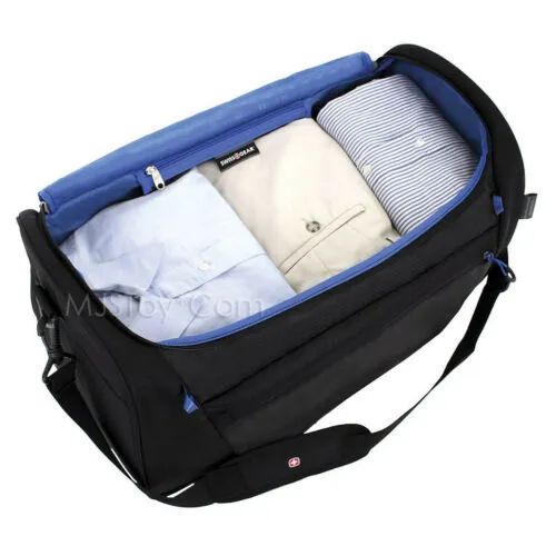 NEW Swiss Gear Genuine Swiss Army Knife Maker Black/Blue 19" Soft Duffle Gym Bag