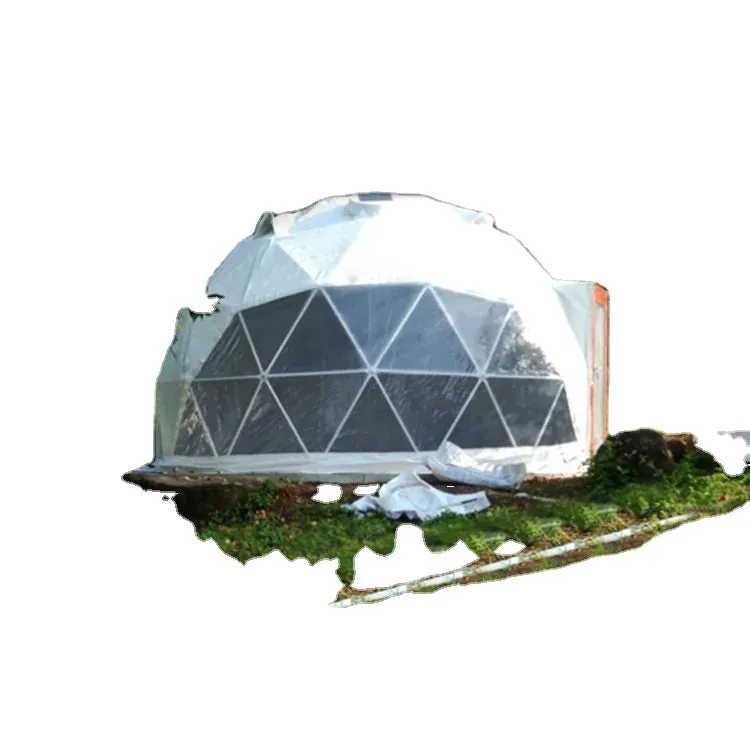Outdoors PVC Prefab Glamping Dome house Tent Hotel Luxury Geodesic Dome Tent with Bathroom Sunlight