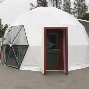 Outdoors PVC Prefab Glamping Dome house Tent Hotel Luxury Geodesic Dome Tent with Bathroom Sunlight