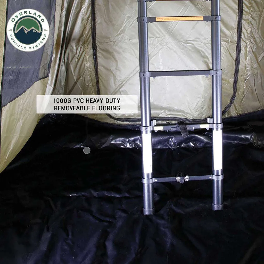 OVERLAND VEHICLE SYSTEMS | Nomadic 3 Roof Top Tent Annex Green Base With Black Floor & Travel Cover (18539936)