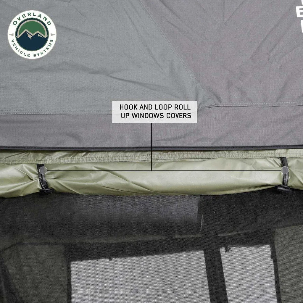 OVERLAND VEHICLE SYSTEMS | Nomadic 3 Roof Top Tent Annex Green Base With Black Floor & Travel Cover (18539936)