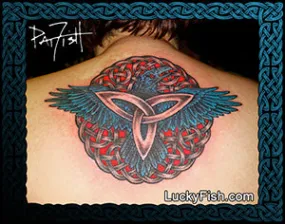 Power Celtic Raven Tattoo Design