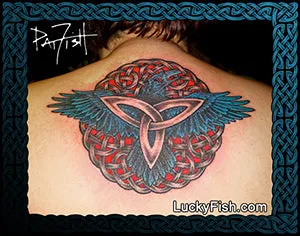 Power Celtic Raven Tattoo Design