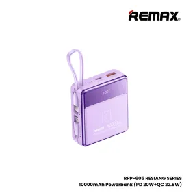 REMAX RPP-605 Resiang Series 10000mAh PD QC Fast Charging Power Bank(PD 20W QC 22.5W) - Purple