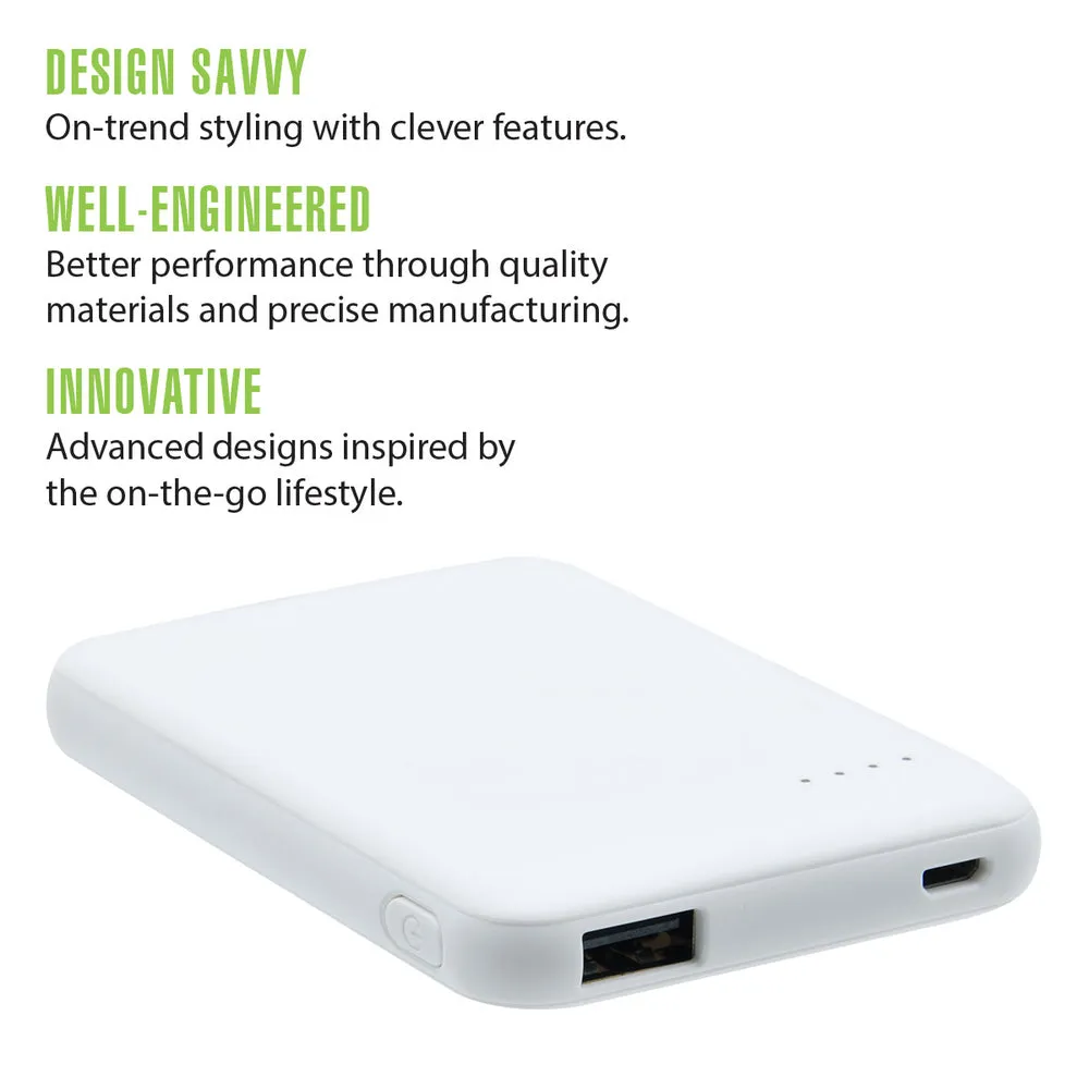 Rove RV02242 Power Bank 5000mAh USB-A/C Portable Charger - Dual Port, Slim Design