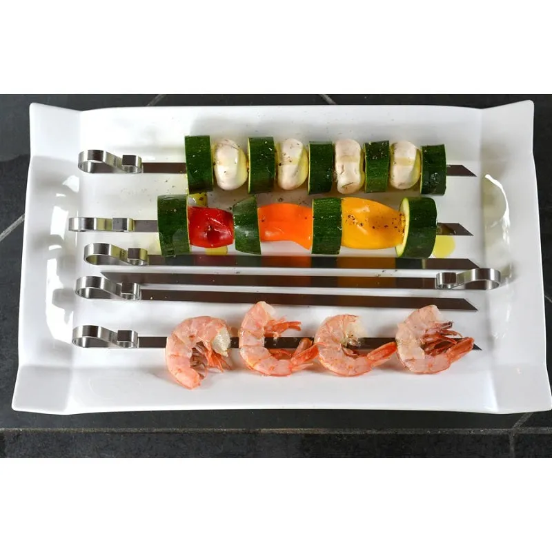 RSVP Stainless Steel Flat Skewers - 6 Pack